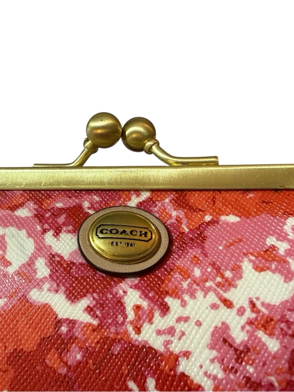Coach Peyton Floral Framed Kisslock Coin Purse, Hard to Find! - Picture 4 of 10